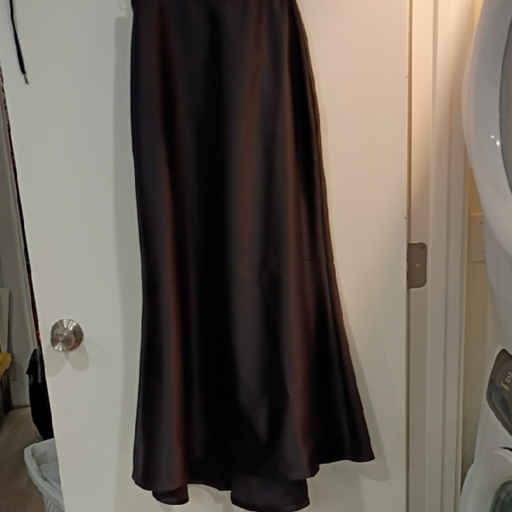 Chic Black High-Low Satin Skirt